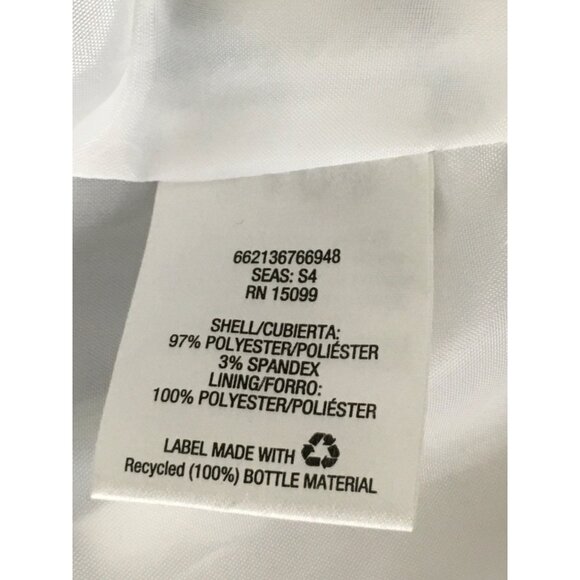 Convington Blazer Jacket Women Size M White with Black Stripes Pockets 2 Buttons - Picture 6 of 12